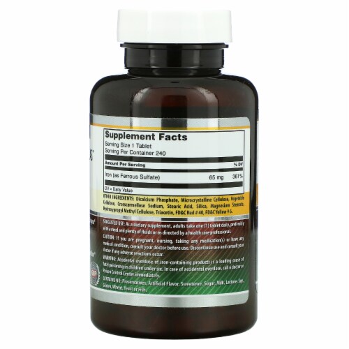 Amazing Formulas™ Ferrous Sulfate 65 Mg - 240 Count Perspective: back