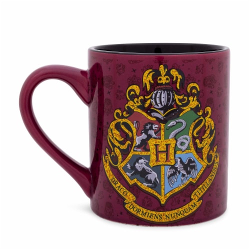 Harry Potter Hogwarts Glitter Crest Ceramic Mug | Holds 14 Ounces Perspective: back