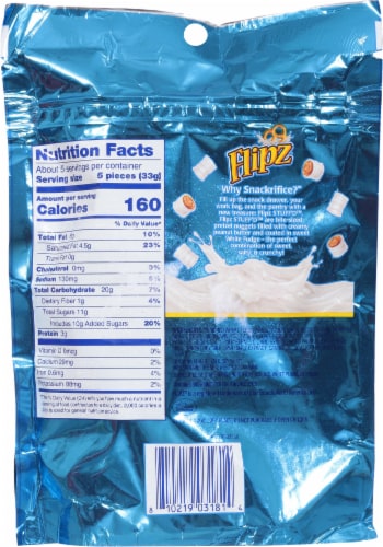 Flipz® Stuff'd White Fudge Peanut Butter Stuff Pretzels Perspective: back