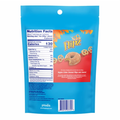 Flipz® Apple Cider Donut Flavored Covered Pretzels Perspective: back