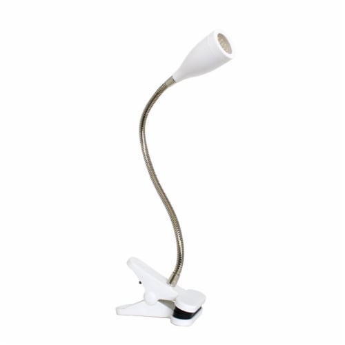 LimeLights Plastic Flossy Flexible Gooseneck LED Clip Lamp in White Perspective: back