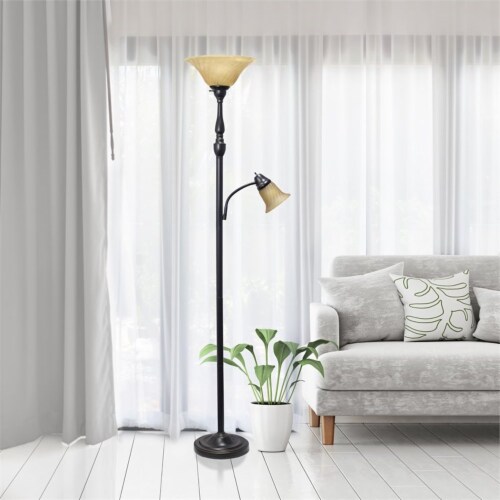 Elegant designs 2 light mother daughter floor lamp with white marble glass new arrivals