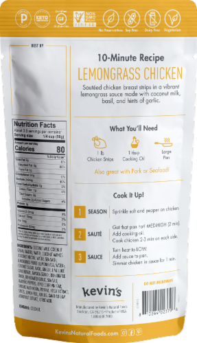 Kevin's Natural Foods Lemongrass Basil Sauce Perspective: back