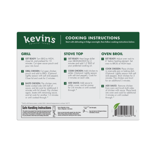 Kevin's Natural Foods Seasoned Chicken With Sun-Dried Tomato Pesto Perspective: back