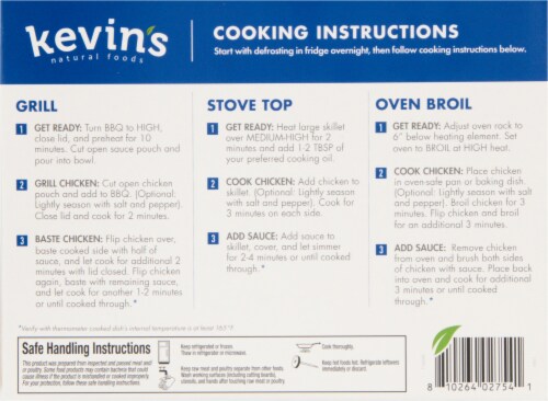 Kevin's Natural's Foods Seasoned Chicken With Lemon Herb Sauce Perspective: back