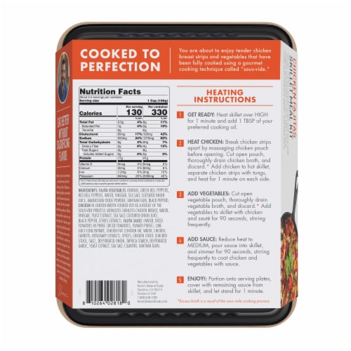 Kevin's Natural Foods Chicken Fajitas Skillet Meal Kit Perspective: back