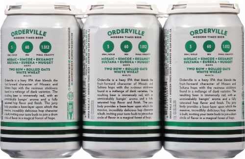 Modern Times® Hazy Mosaic IPA Beer Perspective: back
