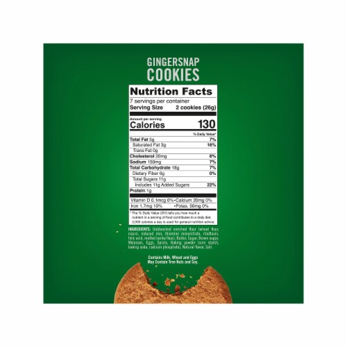 Tate's Bake Shop Gingersnap Cookies Holiday Cookies Perspective: back