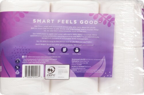 Fiora® Lavender Scented Soft + Strong 2-Ply Toilet Paper Perspective: back