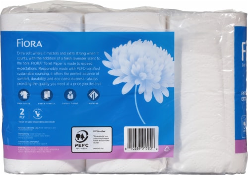 Fiora® Lavender Scent Bath Tissue Double Rolls Perspective: back