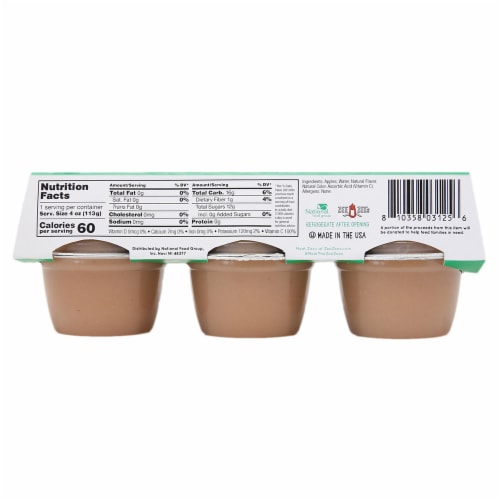 Zee Zee's Wild Watermelon Applesauce Cups Perspective: back