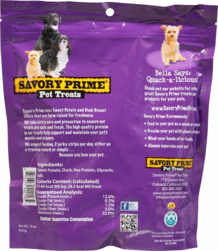 Savory Prime® Duck & Sweet Potato Jerky Dog Treats Perspective: back