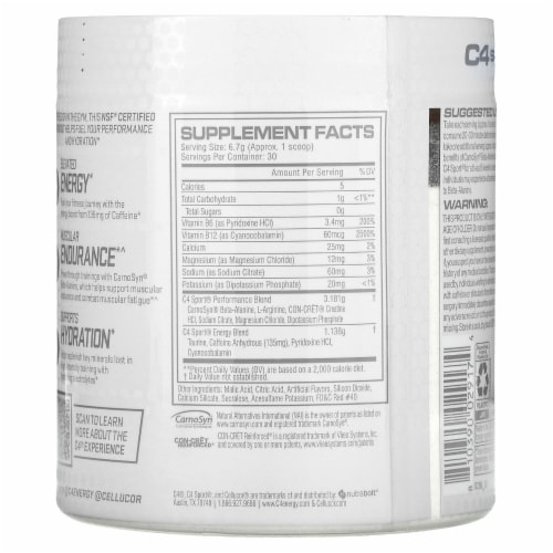 C4 Sport Pre-Workout powder, Watermelon Perspective: back