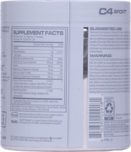 Cellucor C4 Sport Fruit Punch Pre-Workout Powder Supplement Perspective: back