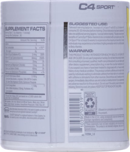 Cellucor® C4 Sport Blue Raspberry Pre-Workout Powder Supplement Perspective: back