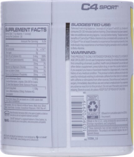 Cellucor® C4 Sport Blue Raspberry Pre-Workout Powder Supplement Perspective: back