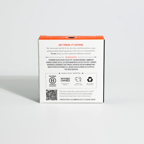 Spinster Sisters Co® Peppermint Tea Tree Deodorant Bar Perspective: back