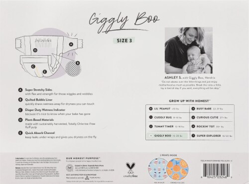The Honest Company® Clean Conscious Diapers Classic Stripes + Feeling Nauti Size 3 (16-28 lbs) Perspective: back