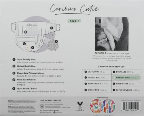 The Honest Company Clean Conscious Diapers Wingin It + Catching Rainbows Size 5 (27+ lbs) Perspective: back