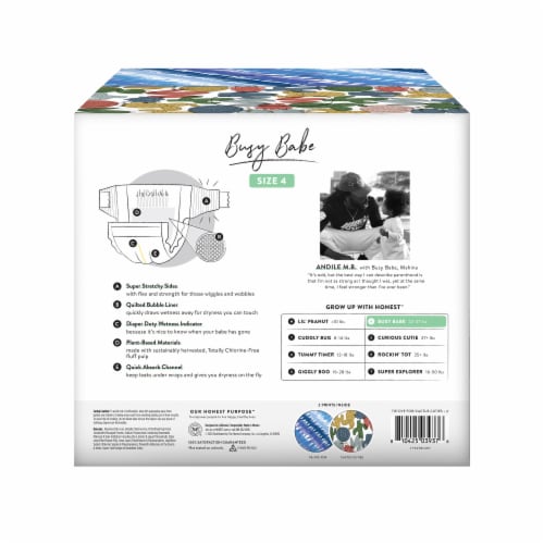 The Honest Company Clean Conscious Diapers Tie-Dye and Cactus Size 4 (22-37 lbs) Perspective: back