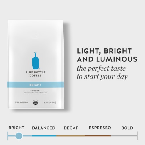 Blue Bottle Bright Light Roast Whole Bean Coffee Perspective: back