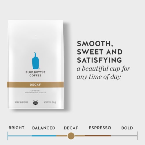 Blue Bottle Decaf Medium-Dark Roast Whole Bean Coffee Perspective: back