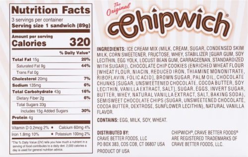Chipwich® Vanilla Chocolate Chip Ice Cream Sandwiches Perspective: back