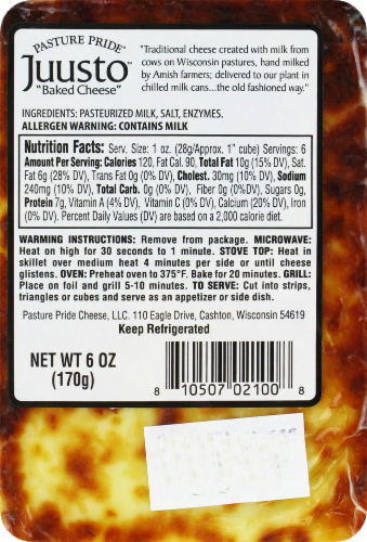 Pasture Pride Juusto Traditional Cheese Perspective: back