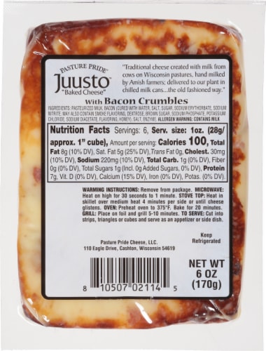 Pasture Pride® Juusto Cheese With Bacon Crumbles Perspective: back