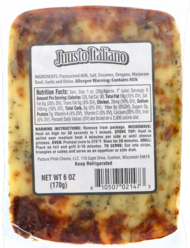 Pasture Pride Juusto Italiano Baked Cheese Perspective: back