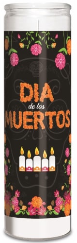 St. Jude Candle Company Day of the Dead Unscented Candle - Dia de los Muertos Perspective: back