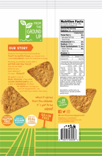 From The Ground Up® Nacho Cauliflower Tortilla Chips Perspective: back