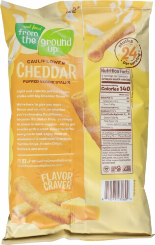 From The Ground Up® Cheddar Flavored Cauliflower Stalks Chips Perspective: back