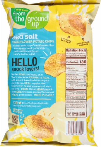 From The Ground Up® Sea Salt Cauliflower Chips Perspective: back