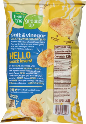 From The Ground Up® Salt and Vinegar Cauliflower Chips Perspective: back