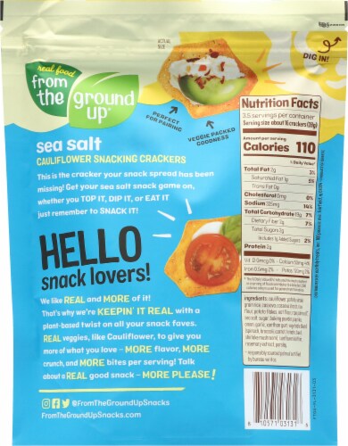 From The Ground Up® Cauliflower Sea Salt Snacking Crackers Perspective: back