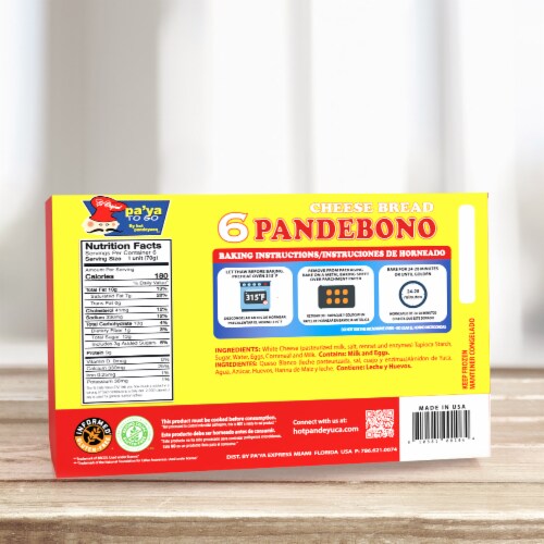 Pa’Ya To Go Pandebono Gluten-Free Cheese Bread Perspective: back