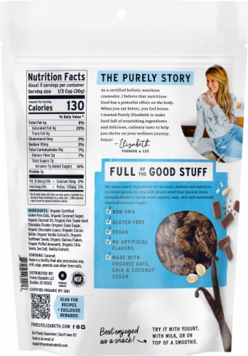 Purely Elizabeth® Vanilla & Chocolate Chip Granola Perspective: back