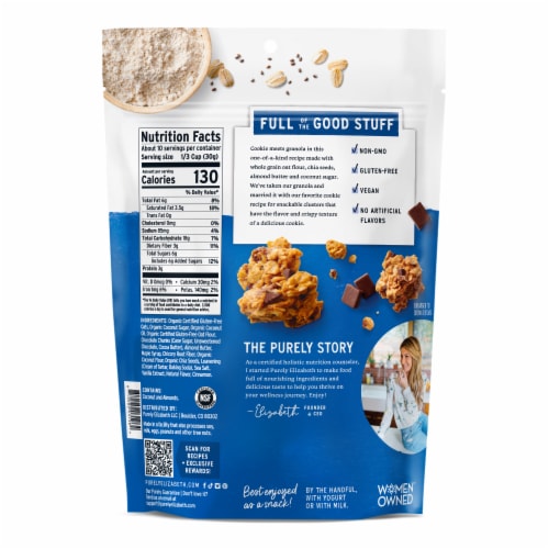 Purely Elizabeth® Chocolate Chip Cookie Gluten Free Granola Perspective: back
