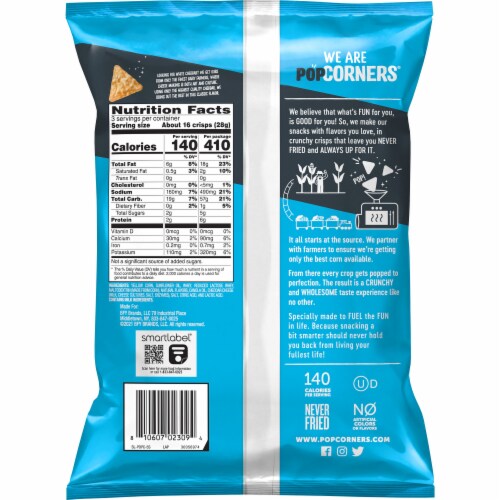 PopCorners® White Cheddar Popped-Corn Snack Perspective: back