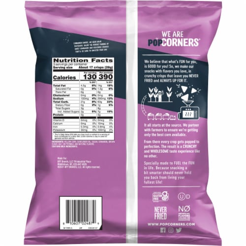 PopCorners® Cinnamon Crunch Popped Corn Snack Perspective: back