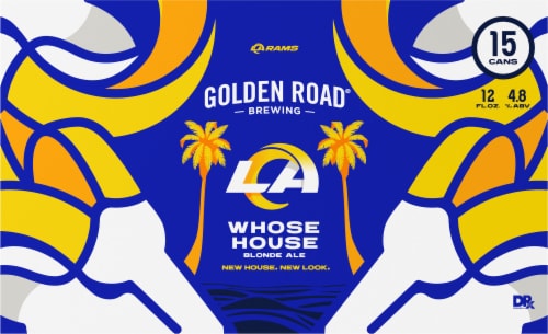 Golden Road® Brewing LA Rams Whose House Blonde Ale Beer Perspective: back