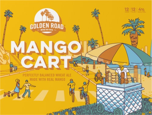 Golden Road Brewing Mango Cart Wheat Ale Perspective: back
