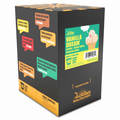 Java Factory Single Cup Coffee for Keurig K Cup Brewers, Vanilla Dream, 40 Count Perspective: back