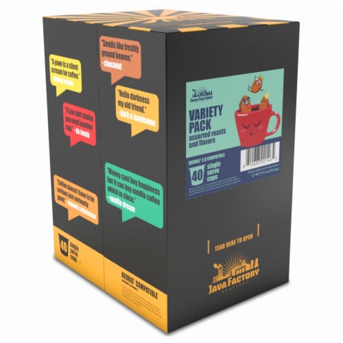 Java Factory Variety Pack Single-Cup Coffee for Keurig K-Cup Brewers, 40 Count Perspective: back