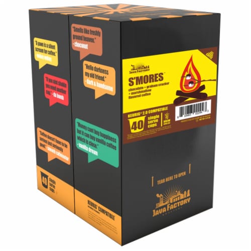 Java Factory Single-Cup Coffee for Keurig K-Cup Brewers, S'mores, 40 Count Perspective: back