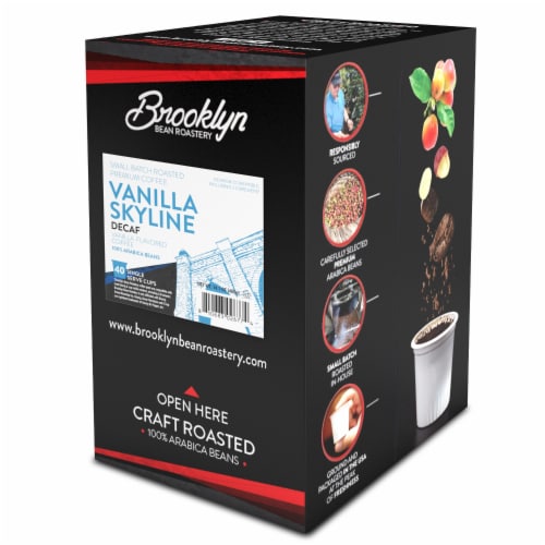 Brooklyn Beans Vanilla Skyline Decaf Coffee Pods, Compatible with 2.0 K-Cup Brewers, 40 Count Perspective: back