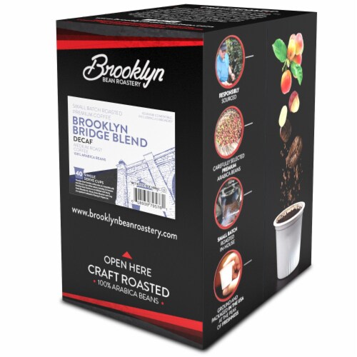 Brooklyn Beans Brooklyn Bridge Decaf Coffee Pods, Compatible with 2.0 K-Cup Brewers, 40 Count Perspective: back