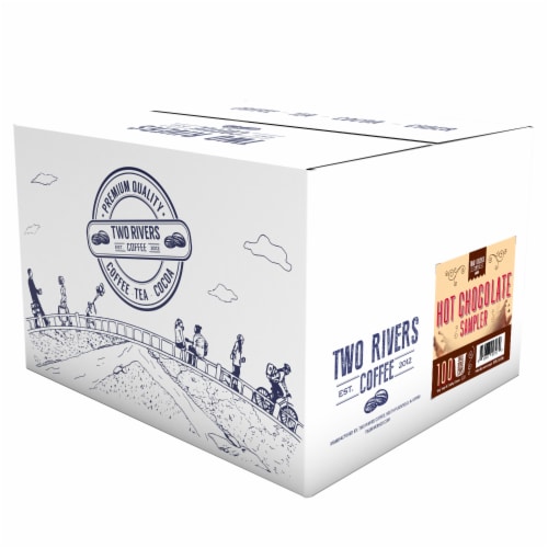 Two Rivers Hot Chocolate Pods, Variety Pack, 100 Count - Largest Assorted Hot Cocoa Sampler Perspective: back