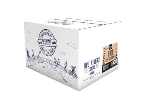 Two Rivers Coffee Bold Roast Coffee Pods, Variety Sampler Pack, 100 Count Perspective: back